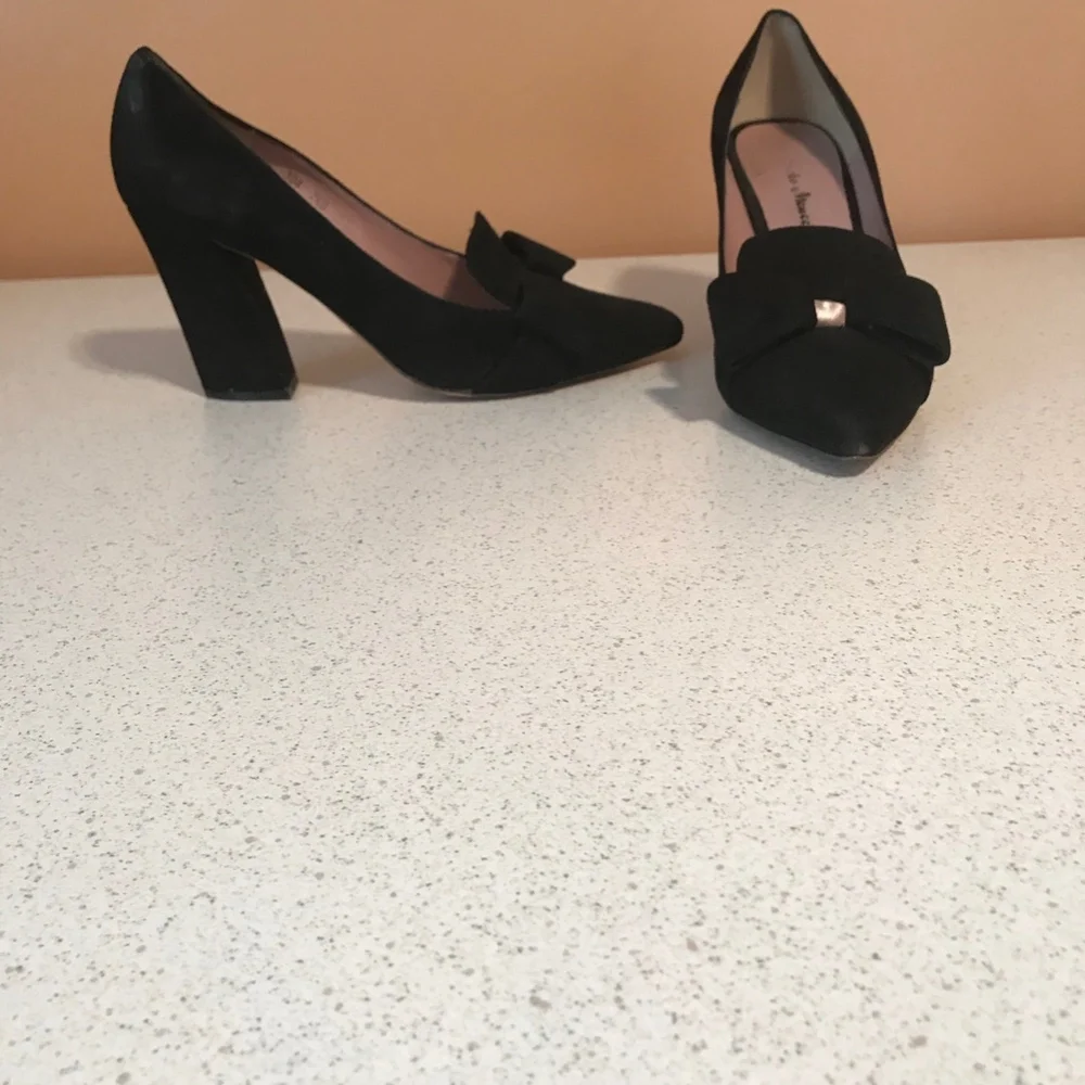 Sesto Meucci Black Suede Pumps Size 7.5 - Picture 2 of 6